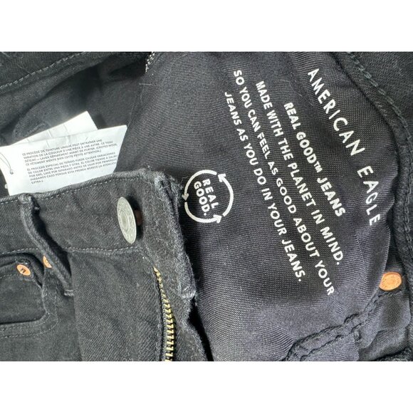 American Eagle Jeans Mens 34X34 Airflex Black Distressed Slim Straight New NWT - Picture 6 of 13